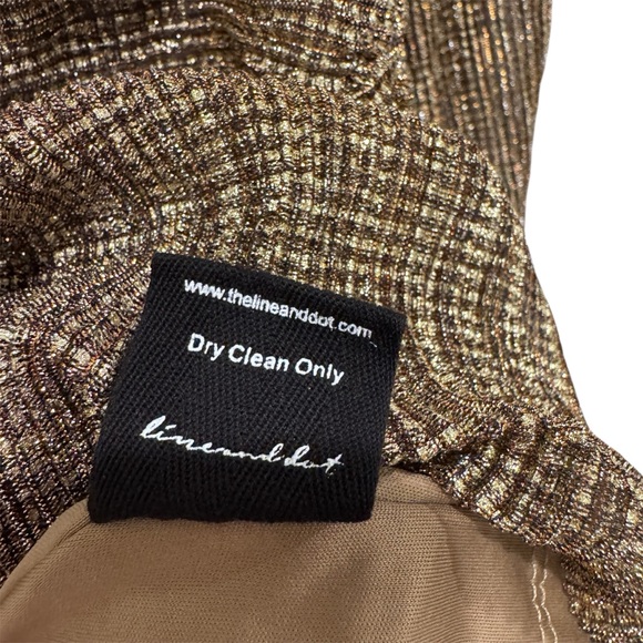 REVOLVE Line & Dot Jordie Mini Dress Shimmer Ruche Drape New Years Eve Gold Sz S - Picture 14 of 14